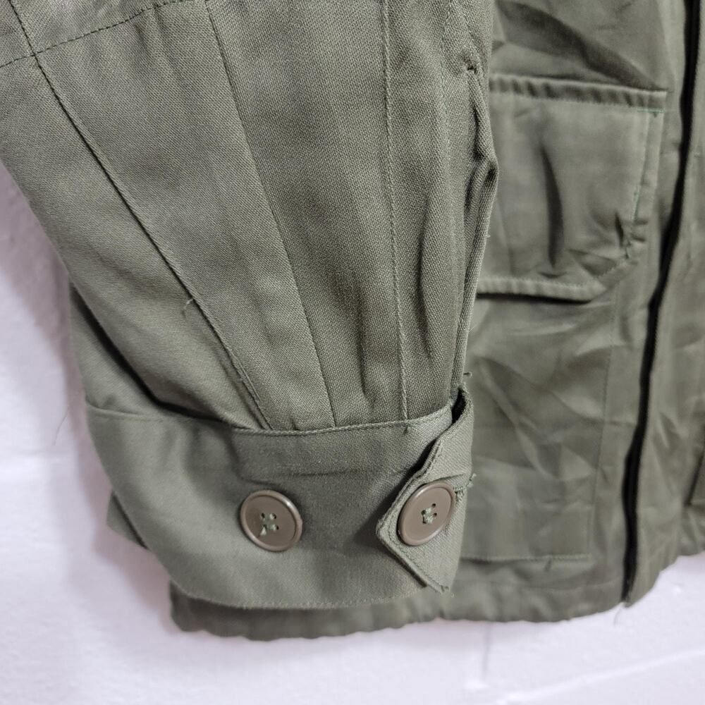 Vintage French Army Field Jacket Canvas Pockets Fits S/M Military - Picture 5 of 10